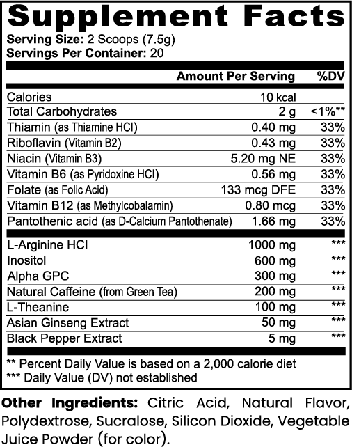 BXNNED Caffeine Focus Powder - Sour Grape Revenge